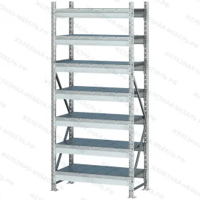 стеллаж ms pro z 3000х900х500 (7 ярусов с секционным настилом)