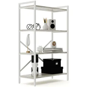 стеллаж gutta 1110х690х340 (4 полки) каркас белый, настил патина