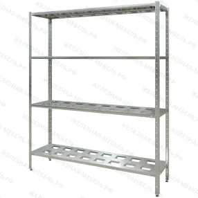 стеллаж полочный сплн «norma inox» 1800х1500х400 с полкой-решеткой (нерж.сталь)
