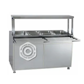 мармит вторых блюд четырехрядный, нержавеющая сталь, 1425х700х1350