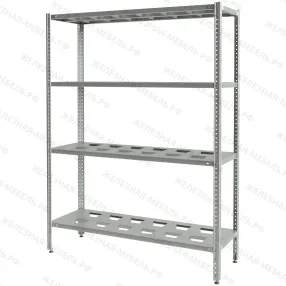 стеллаж полочный сплб «base» 1600х1200х400 с полкой-решеткой (цинк)