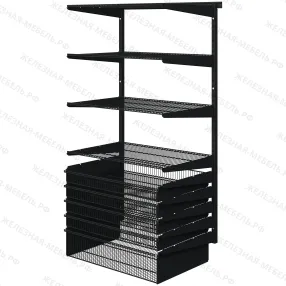 комплект №14 гардеробной системы титан-gs (цвет чёрный)