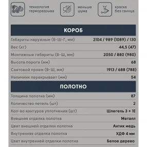 дверь айс-2050/880 бланко антик медь