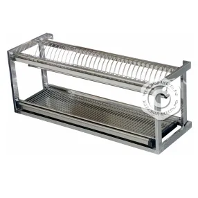 стеллаж модульный нерж. полка для сушки тарелок 2-х ярусная (на 32 тарелки)