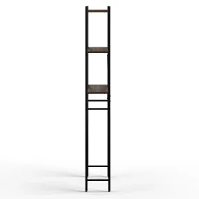 стеллаж для ванной комнаты gutta 1800х690х250 (3 полки) каркас чёрный, настил коричневый