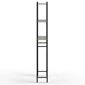 стеллаж для ванной комнаты gutta 1800х690х250 (3 полки) каркас чёрный, настил патина