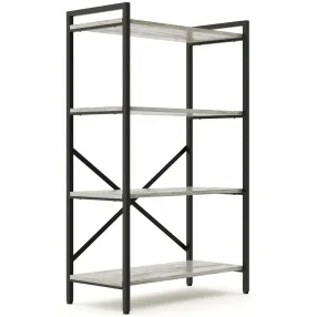 стеллаж gutta 1110х690х340 (4 полки) каркас чёрный, настил патина