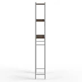 стеллаж для ванной комнаты gutta 1800х690х250 (3 полки) каркас серый, настил коричневый