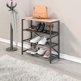 обувница gutta 710х690х290 (4 полки) каркас чёрный, настил эвок