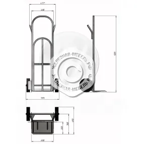 тележка грузовая двухколесная кг 350 г/п 350 кг (без колёс)