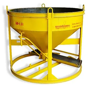 бадья для бетона бн 1,5 м3 низкая с лотком