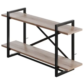 полка навесная gutta 470х920х250 (2 яруса) каркас чёрный, настил эвок