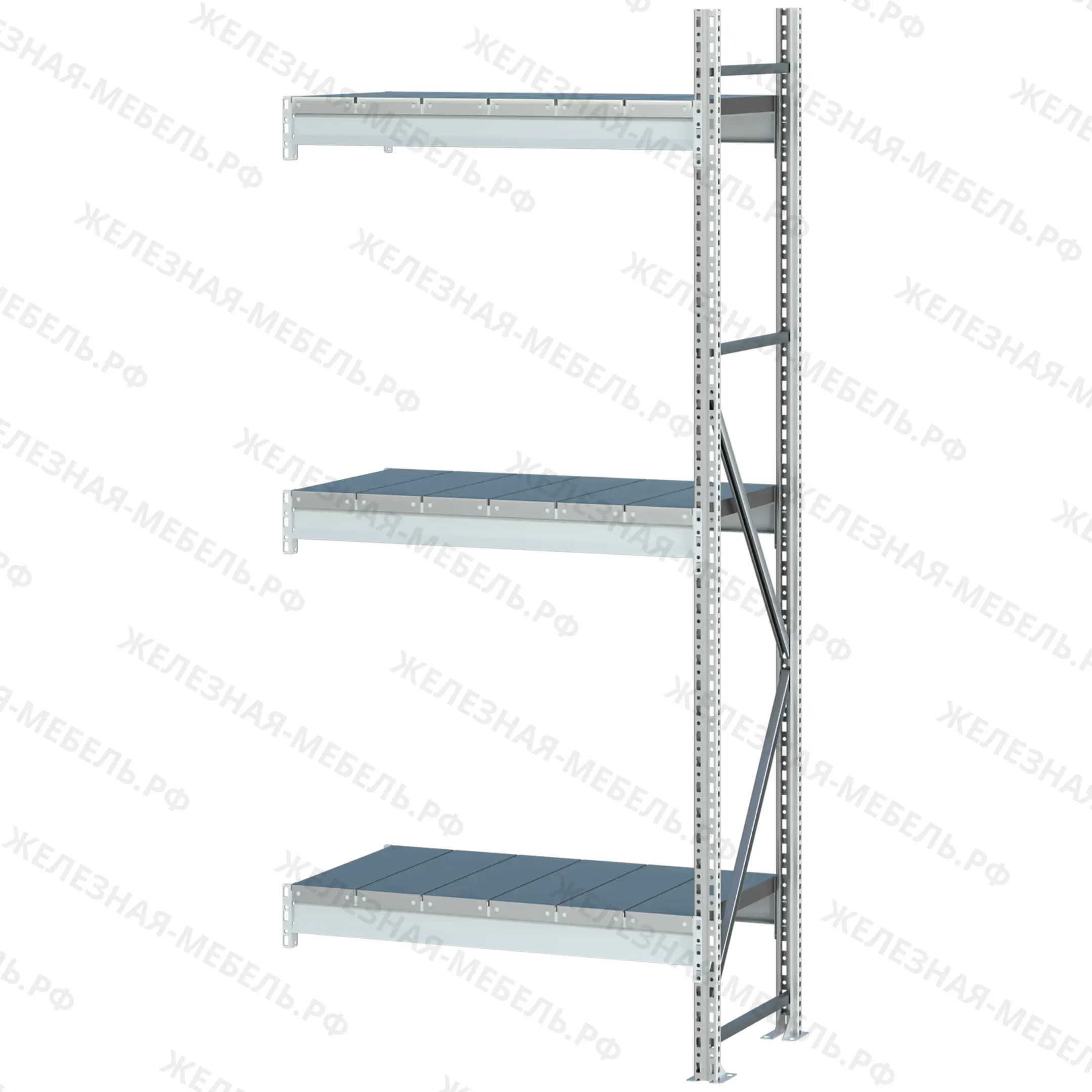 дополнительная секция стеллаж ms pro z 2000х2700х600 (3 яруса с секционным настилом)