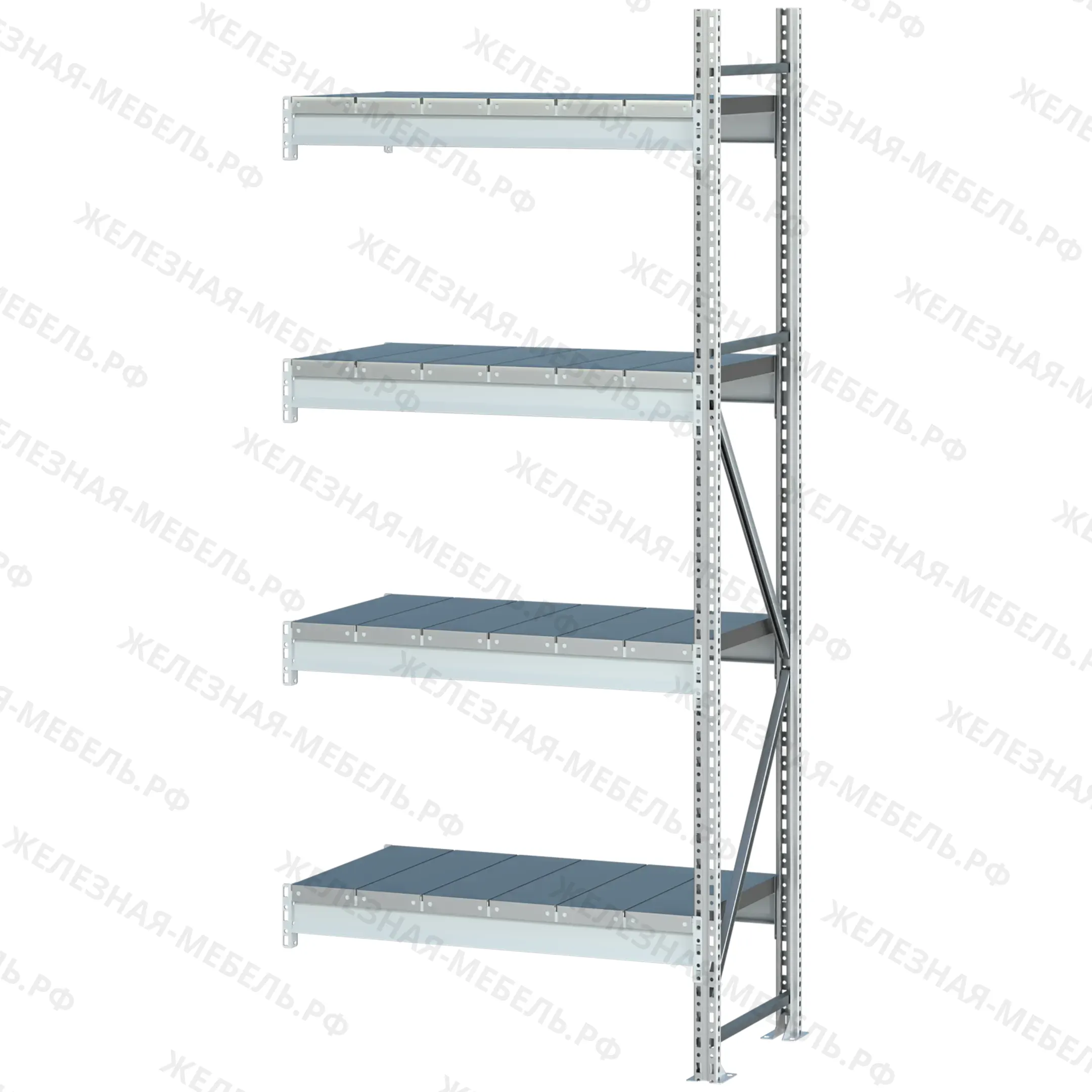 дополнительная секция стеллаж ms pro z 2000х1500х1000 (4 яруса с секционным настилом)