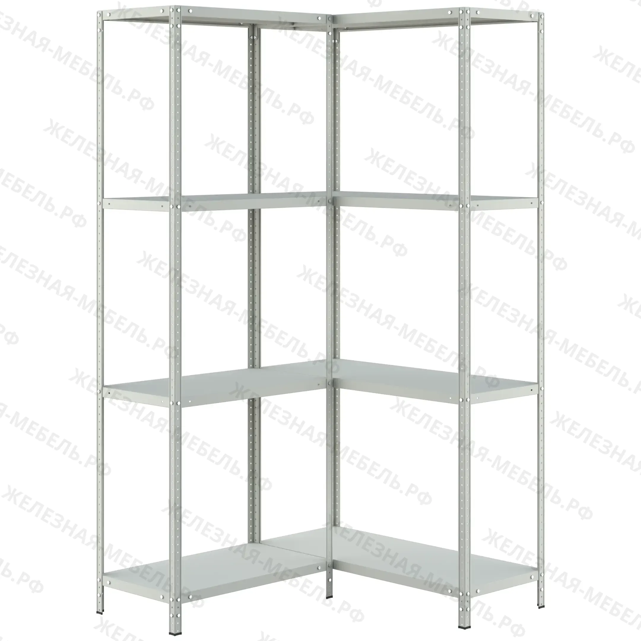 стеллаж угловой ms strong 2000х1100х1000 (4 уровня глубиной 400 мм)