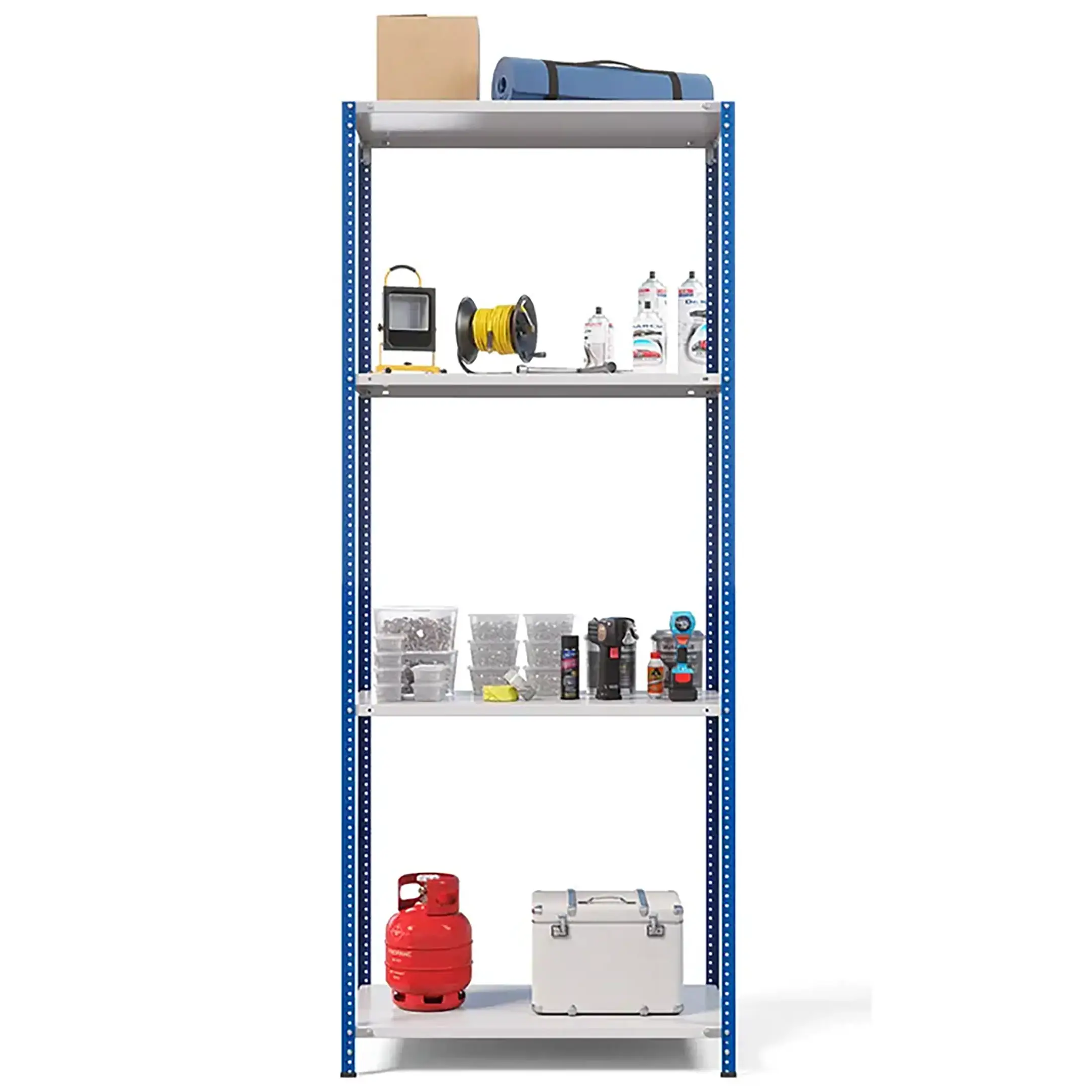 стеллаж металлический тс лайт 2500х1000х500 (4 полки) синие стойки