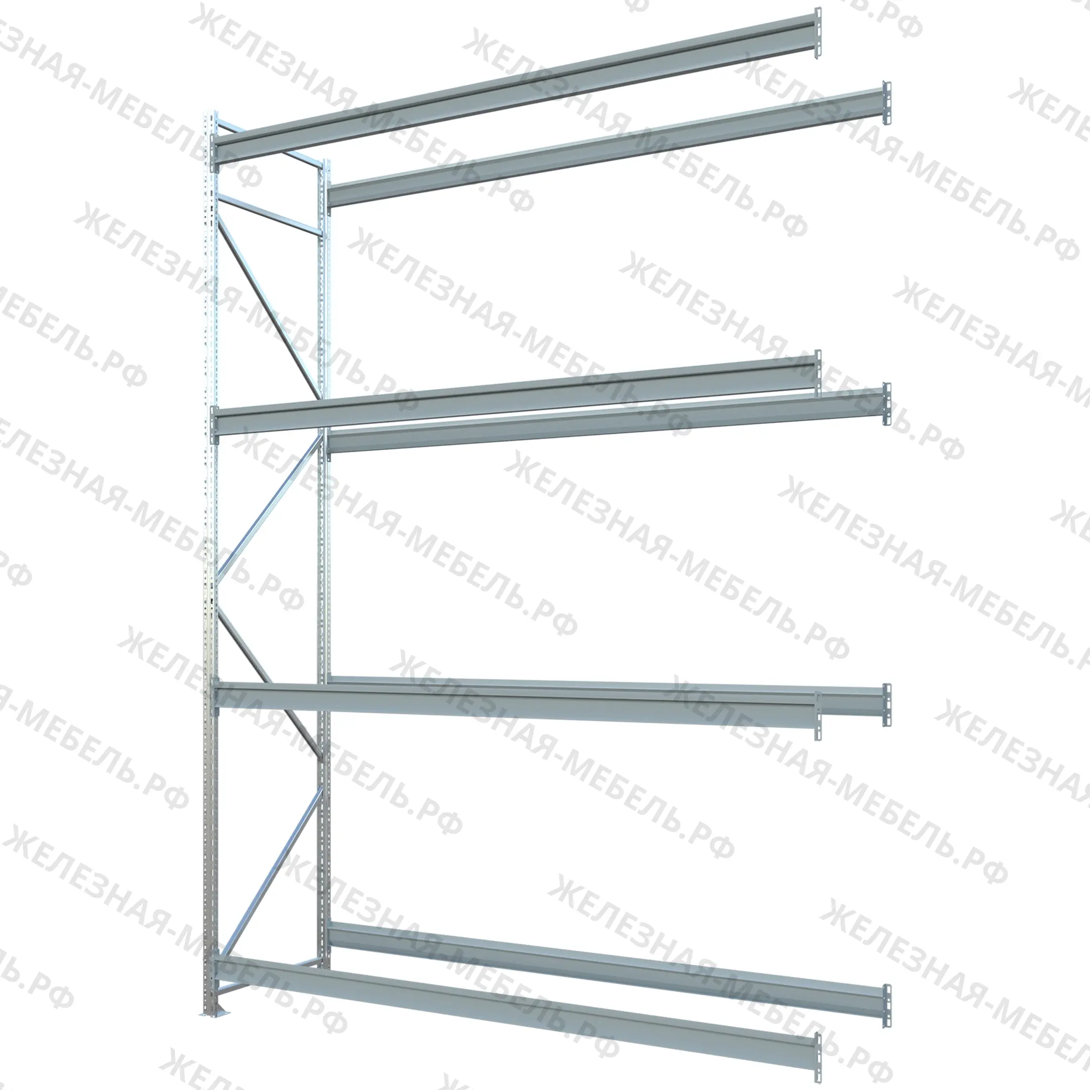 дополнительная секция стеллаж ms pro z 3000х2100х600 (4 яруса без настила)