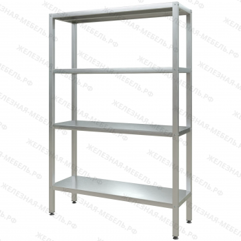 Стеллаж полочный СПЛп «Profi Inox» 1800х1200х400 (полка сплошная 4 шт.)