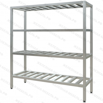 Стеллаж полочный СПЛп «Profi Inox» 1600х1500х500 (полка-решетка 4 шт.)