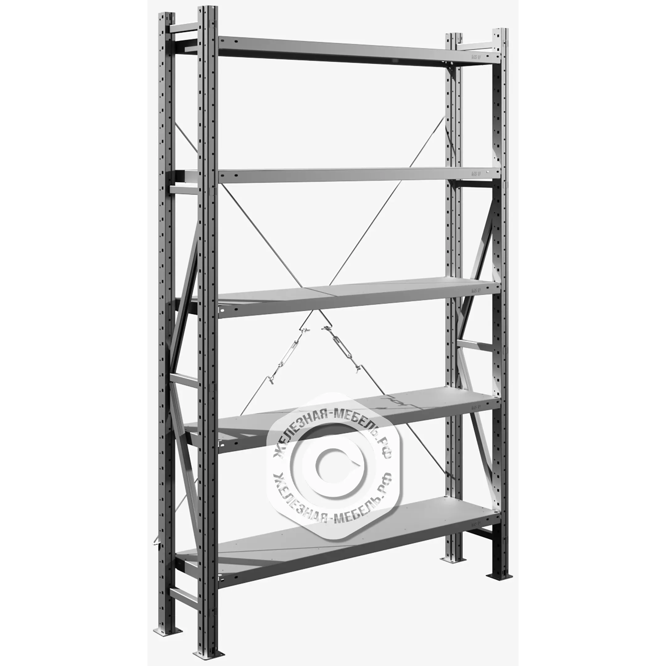стеллаж ms u 2000х1200х300 (5 полок, нагрузка на полку 180 кг)