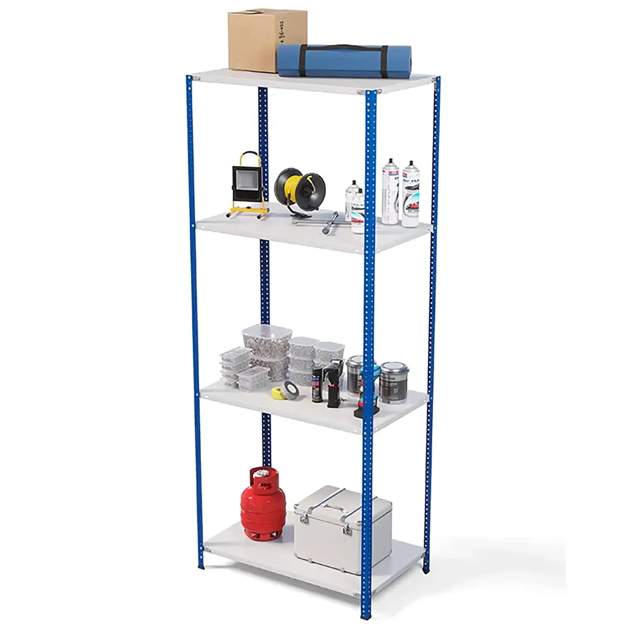 стеллаж металлический тс лайт 2500х1000х500 (4 полки) синие стойки