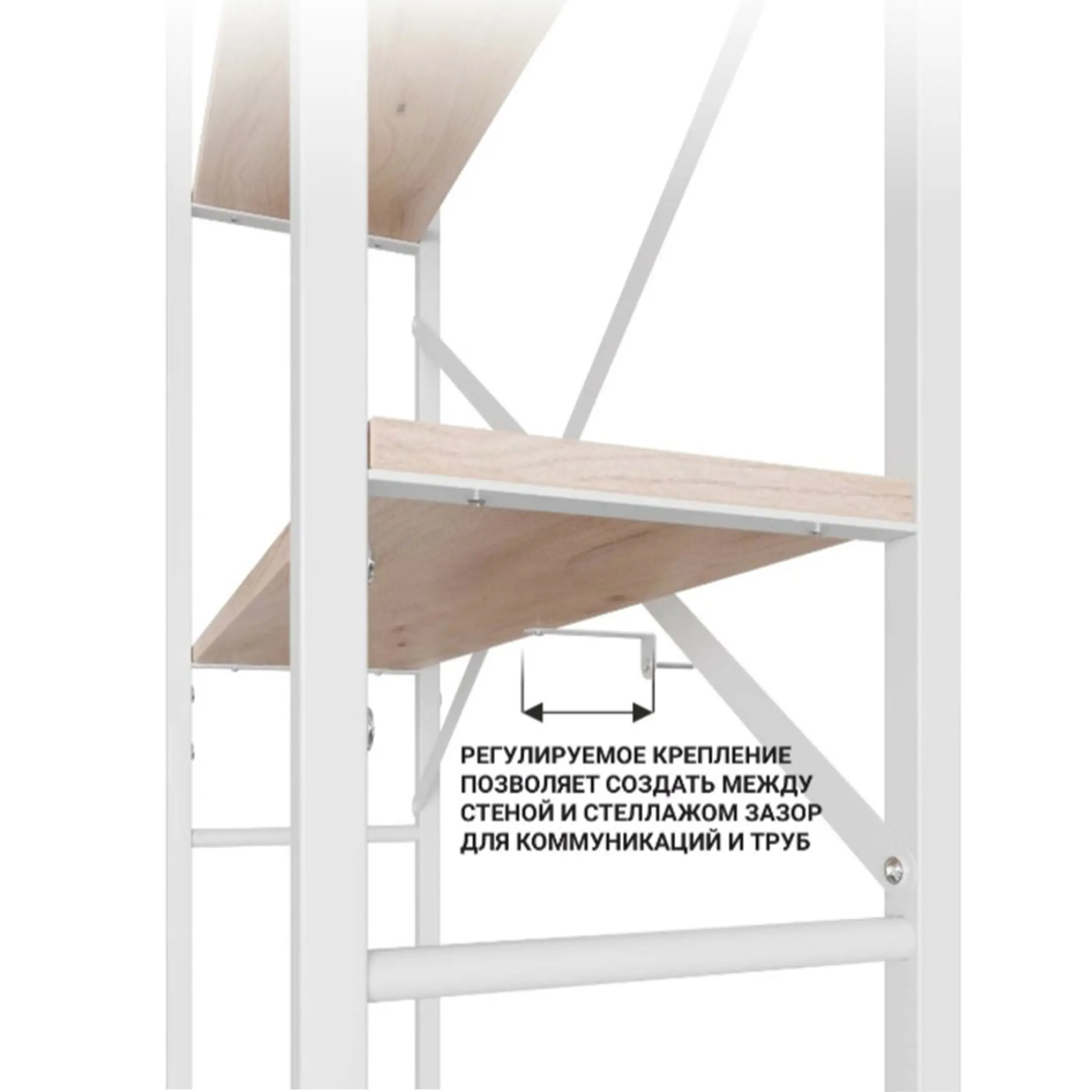 стеллаж для ванной комнаты gutta 1800х690х250 (3 полки) каркас чёрный, настил коричневый