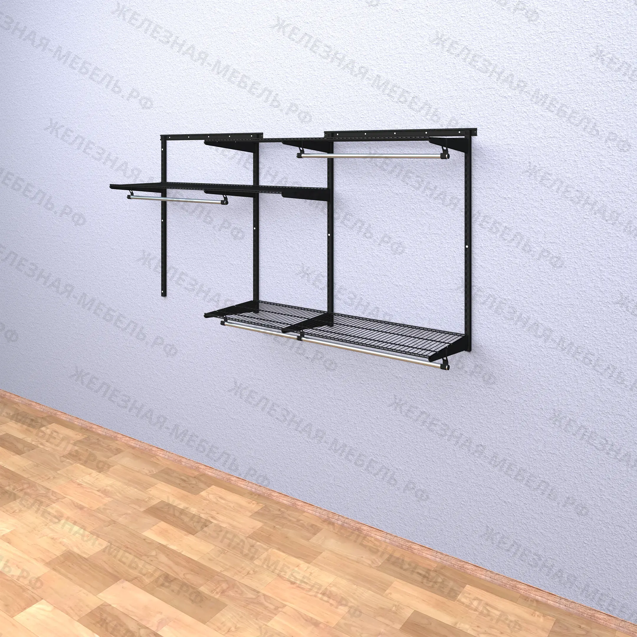 Гардеробная система Титан-GS-450 комплект №2 (цвет чёрный)