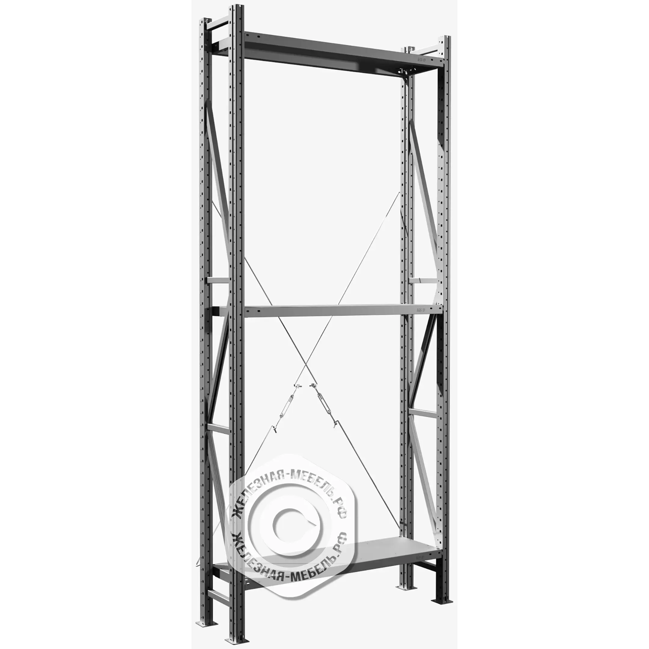 стеллаж ms u 2500х1000х300 (3 полки, нагрузка на полку 200 кг)