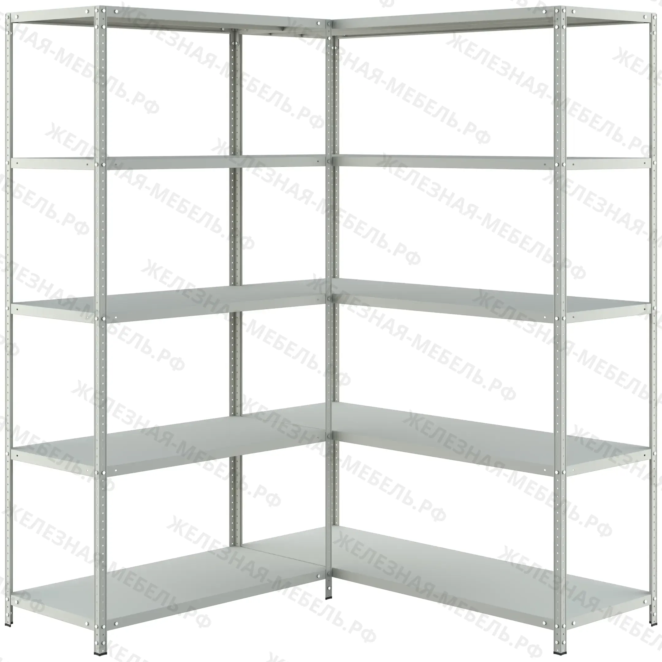 стеллаж угловой ms strong 2000х1500х1500 (5 уровней глубиной 500 мм)