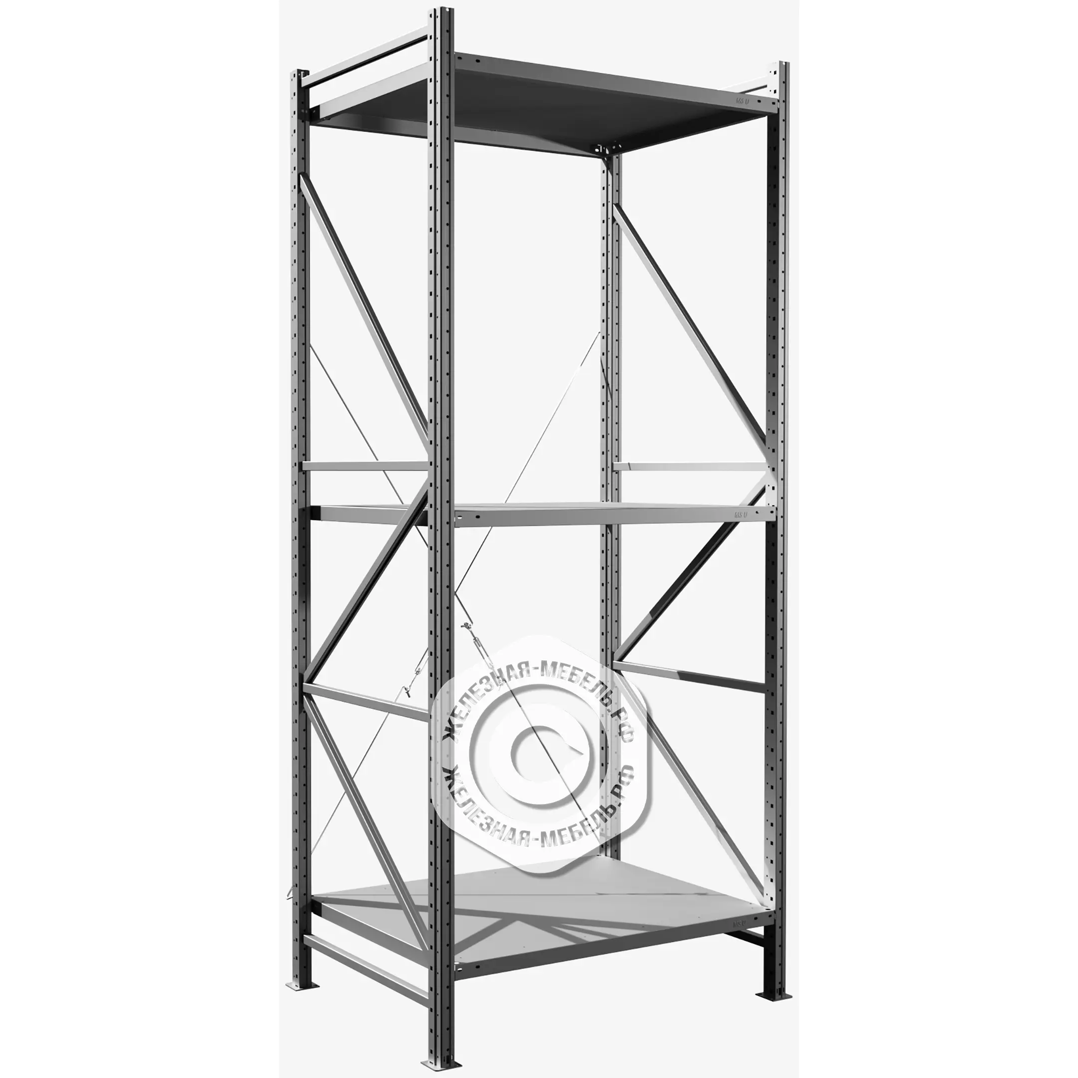 стеллаж ms u 2500х1000х800 (3 полки, нагрузка на полку 200 кг)