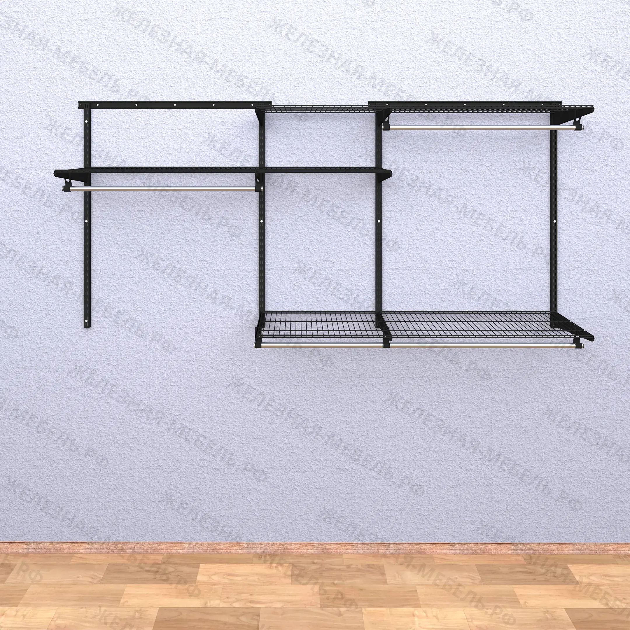 гардеробная система титан-gs-450 комплект №2 (цвет чёрный)