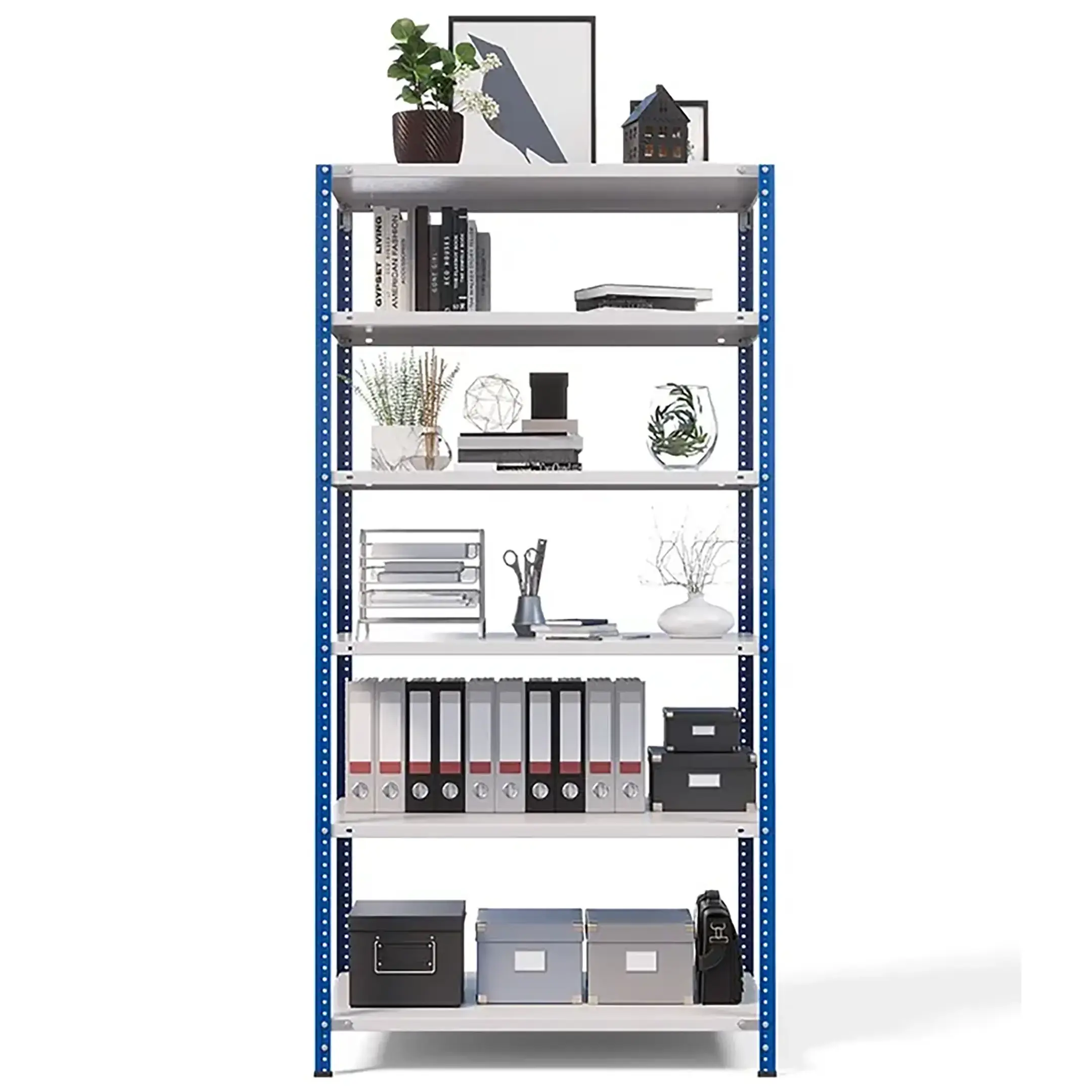 стеллаж металлический тс лайт 2500х1000х400 (6 полок) синие стойки