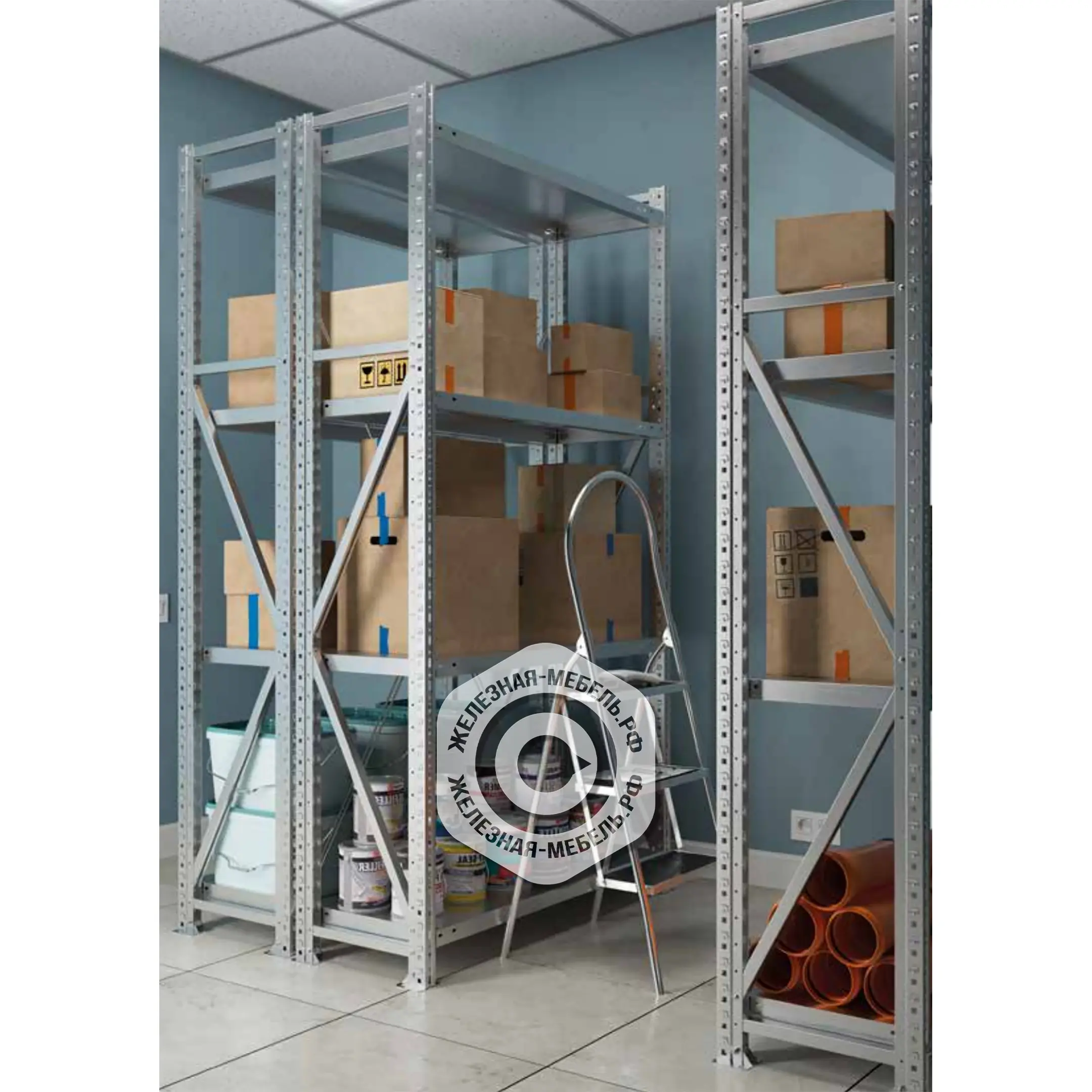 стеллаж ms u 2500х700х600 (5 полок, нагрузка на полку 200 кг)