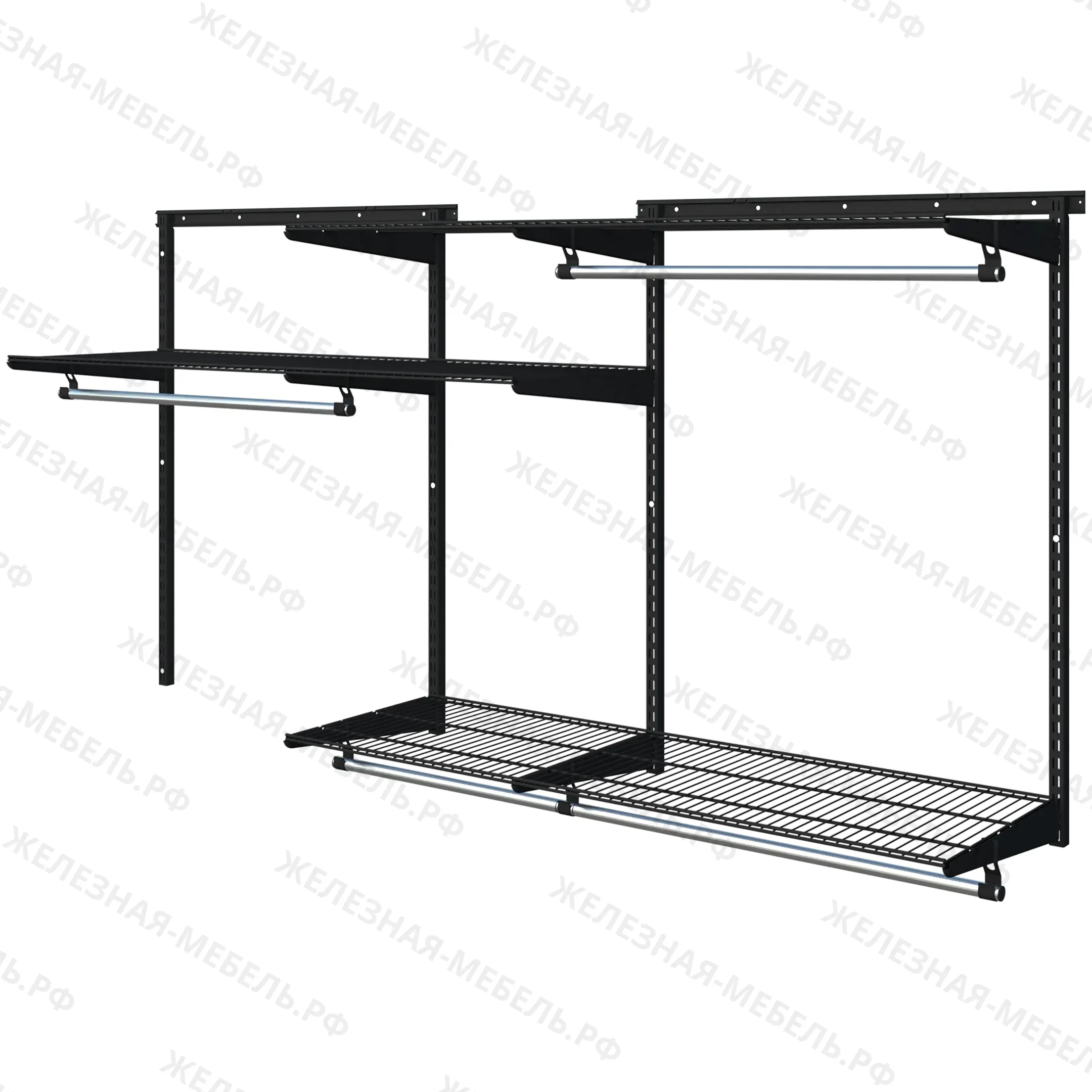 гардеробная система титан-gs-450 комплект №2 (цвет чёрный)