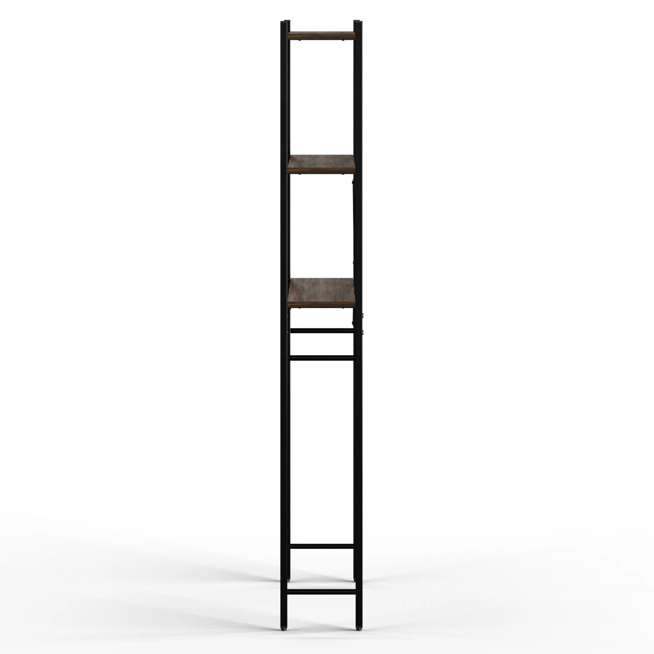 стеллаж для ванной комнаты gutta 1800х690х250 (3 полки) каркас чёрный, настил коричневый