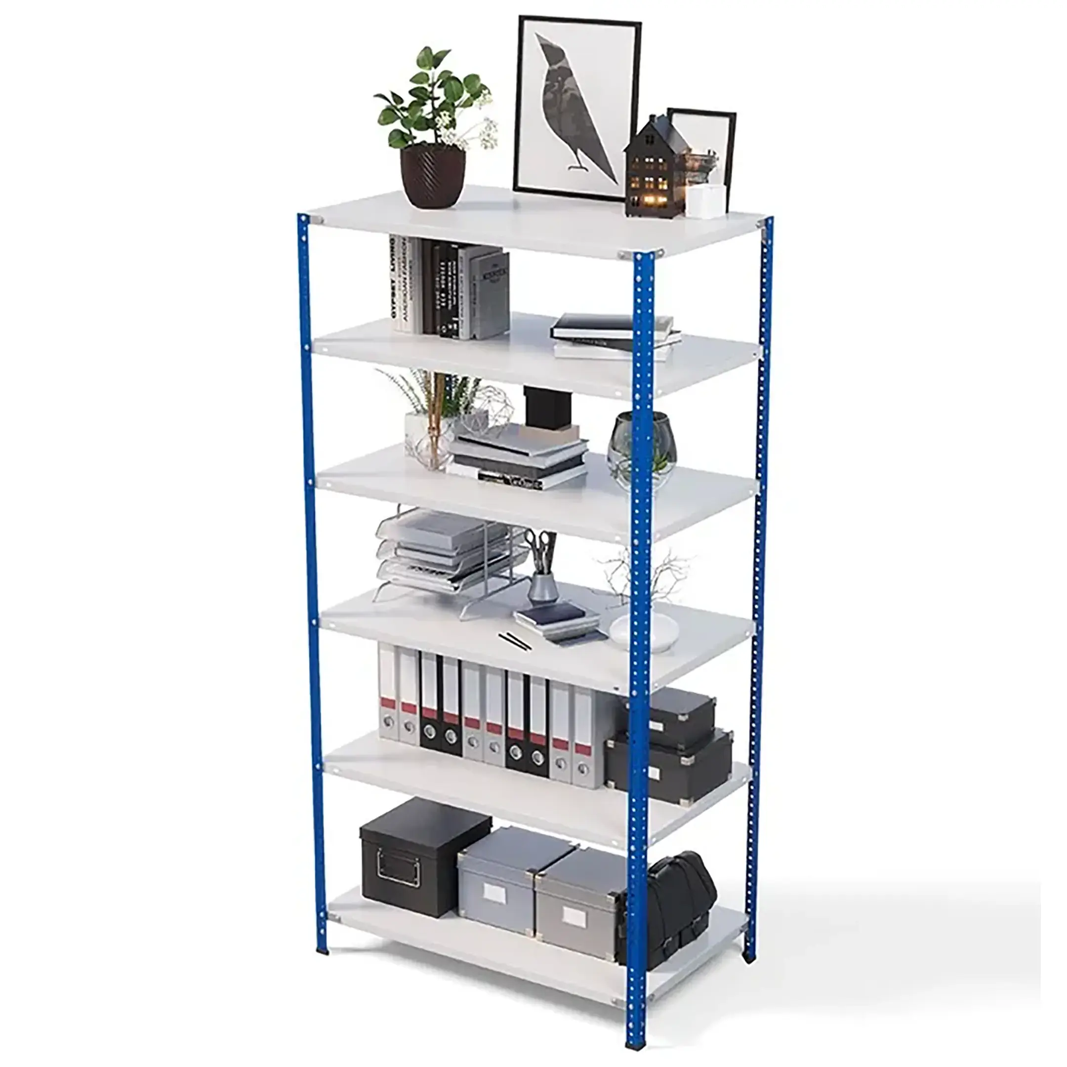 стеллаж металлический тс лайт 2500х1000х400 (6 полок) синие стойки