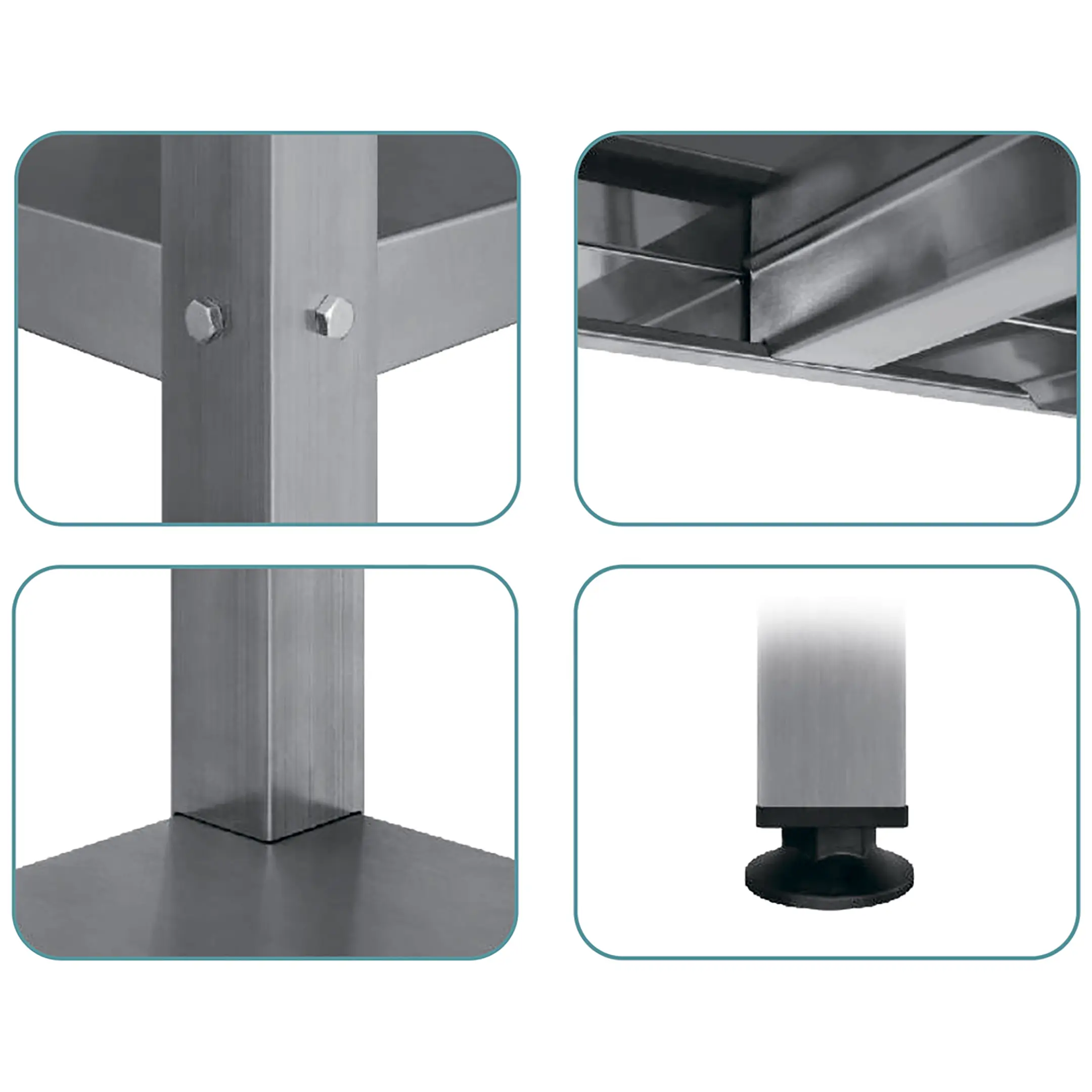 Стеллаж полочный СПЛп «Profi Inox» 1800х1000х500 (полка сплошная 4 шт.)
