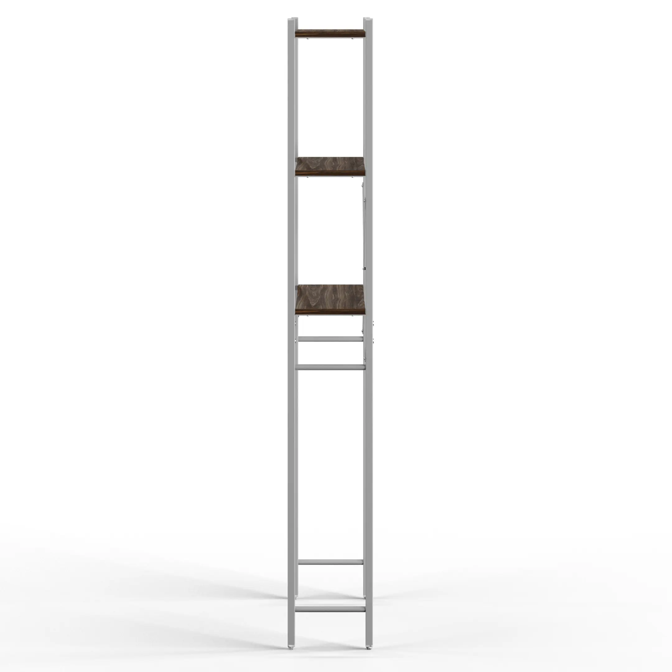 стеллаж для ванной комнаты gutta 1800х690х250 (3 полки) каркас серый, настил коричневый